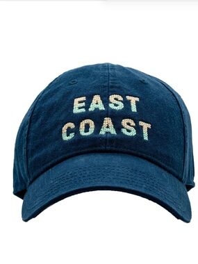 Harding Lane New England Blue Cotton Baseball Cap Preppy Coastal Beach Weekend
